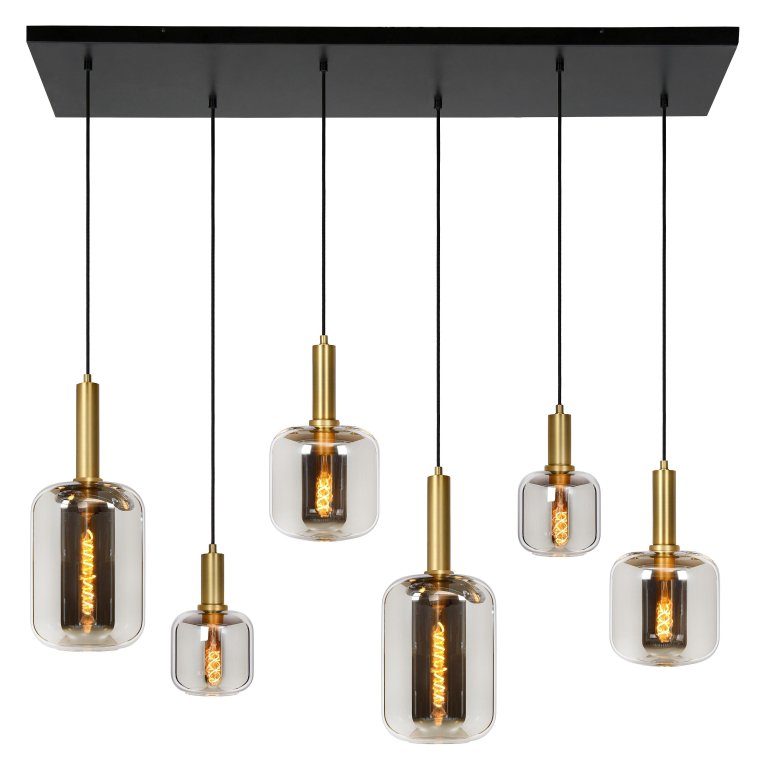 Lucide Joanet 6 cluster hanglamp lineair fumé