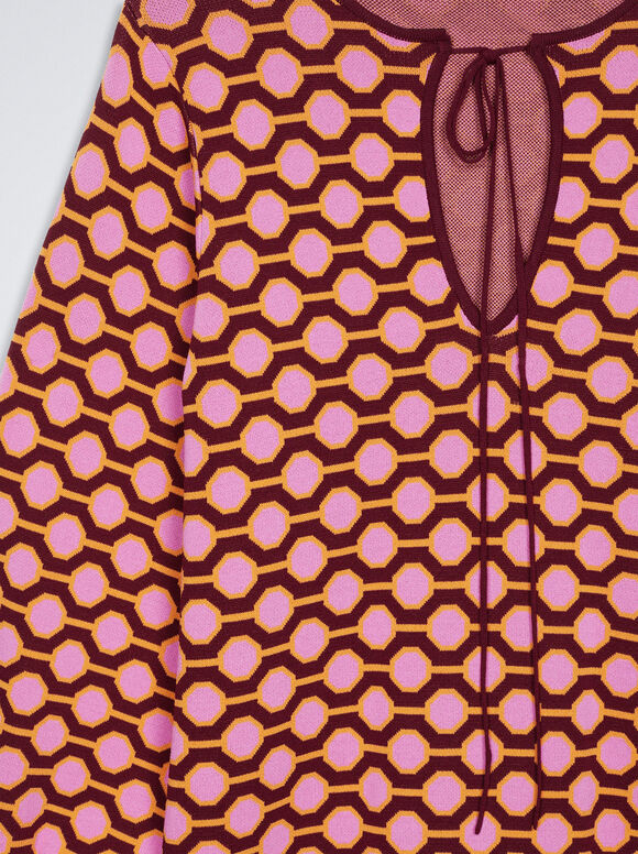 Vestido de malha jacquard - Rosa