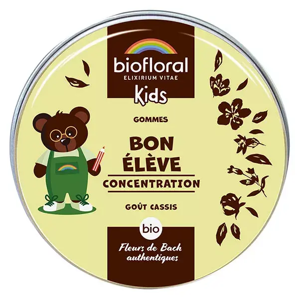 Gomas de mascar orgânicas Biofloral Good Student para crianças, 45g