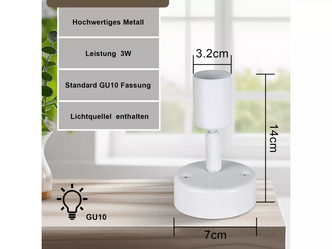 NETTLIFE Spot de plafond LED orientable GU10 1 flamme Spots de plafond Salon industriel orientable