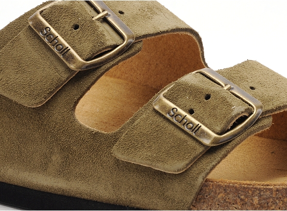 Scholl mules et sabots plats femme josephine 30050 kaki