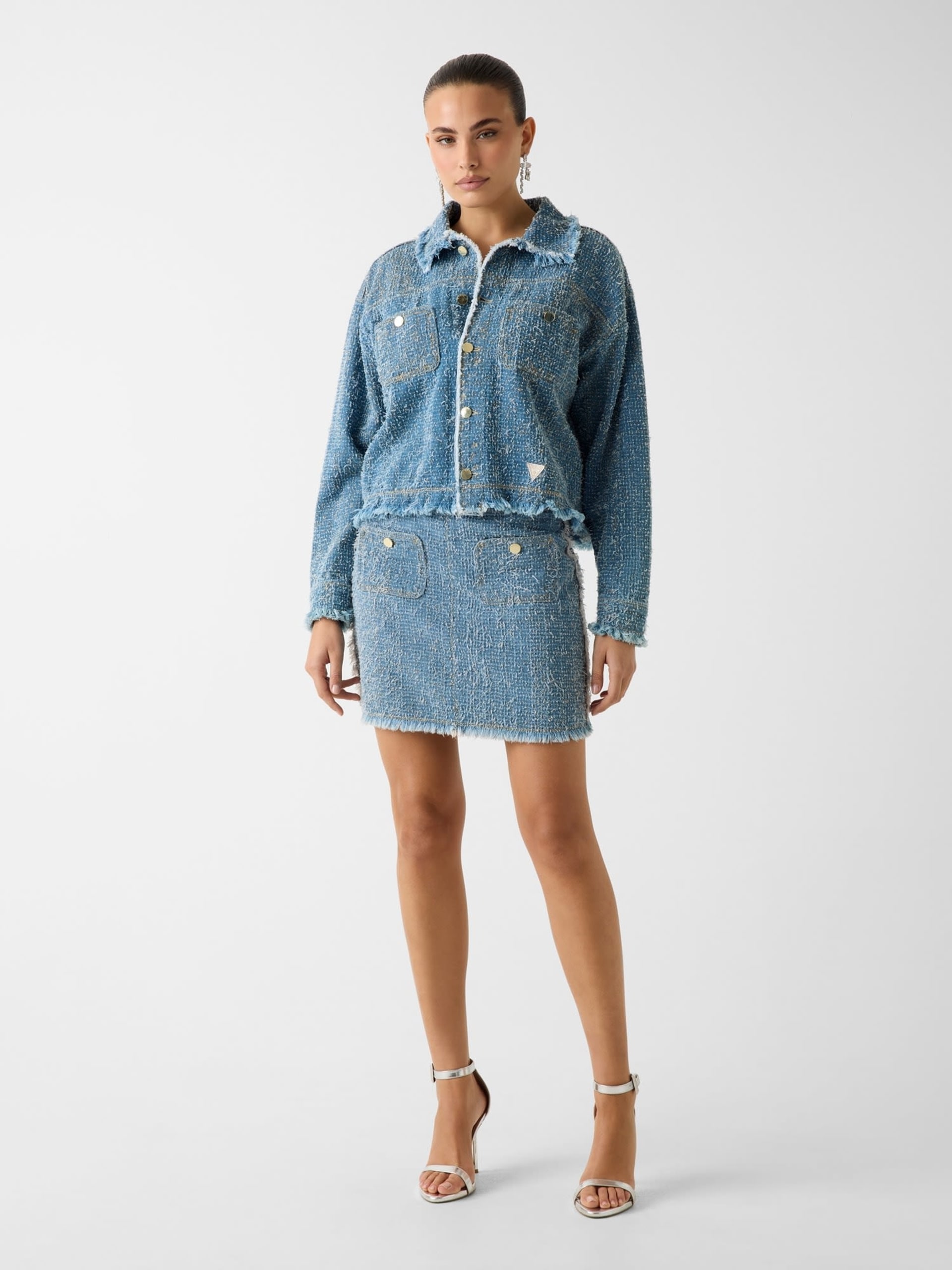 Saia de tweed jeans