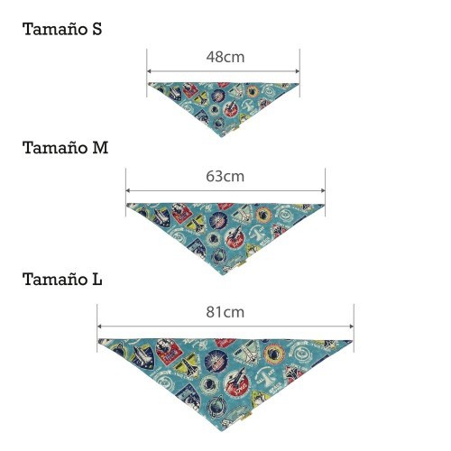 Bandana espacial para cães, azul