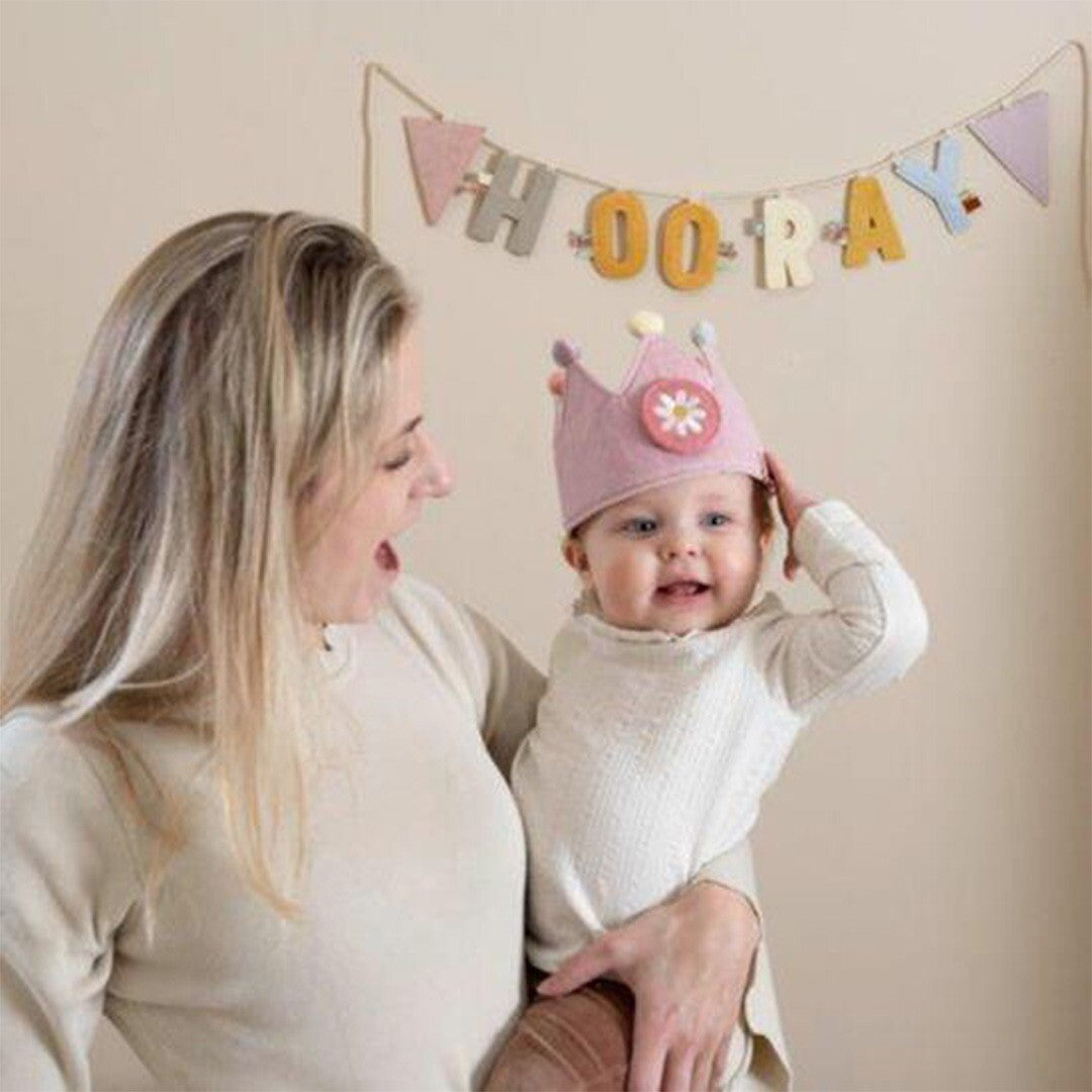 Little dutch verjaardagskroon met cijfers - roze