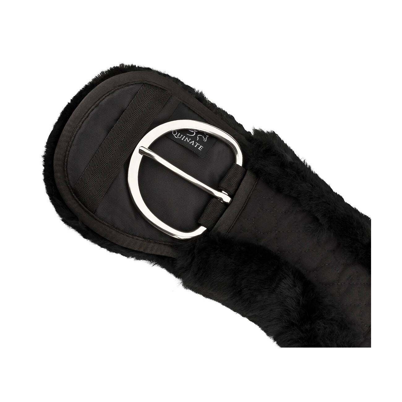 Equinate Western Mondgurt anatomisch Lammfell schwarz 65 cm