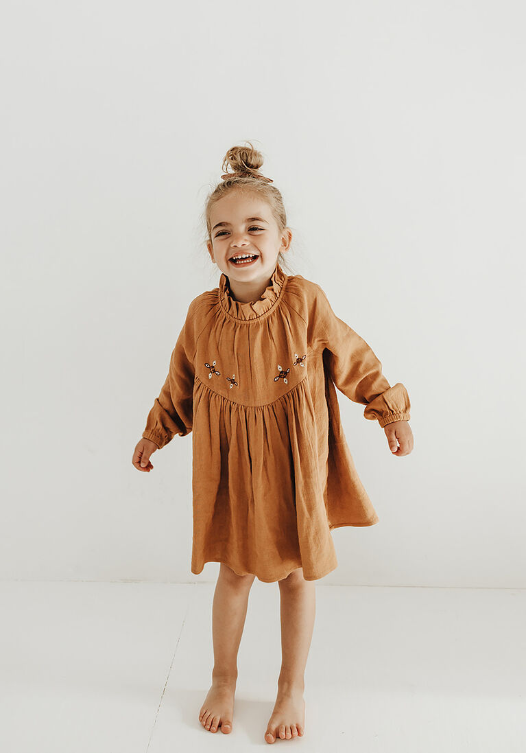 BAJE STUDIO camel baje studio midi jurk dress