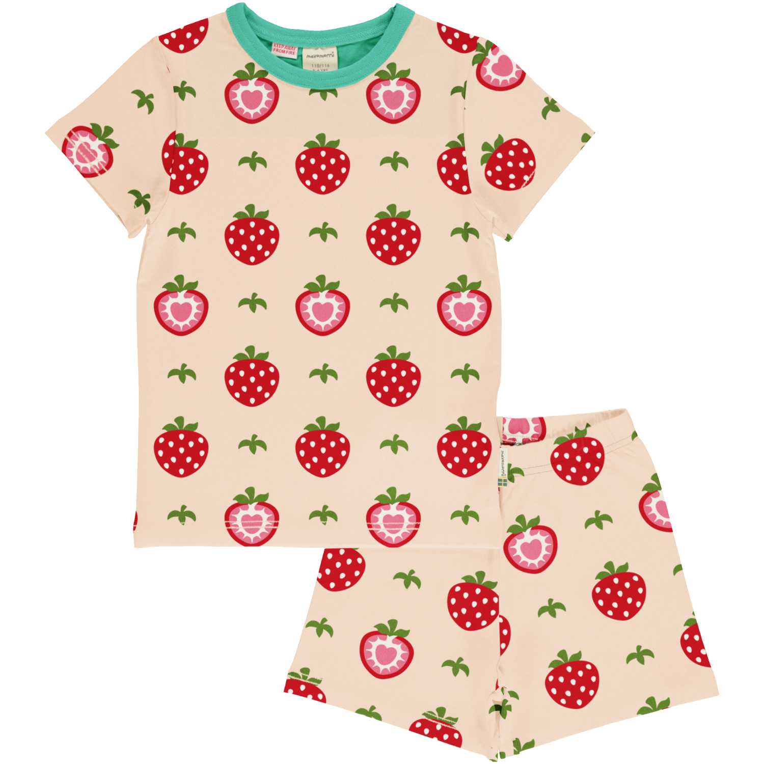 Schlafanzug STRAWBERRY kurz in beige