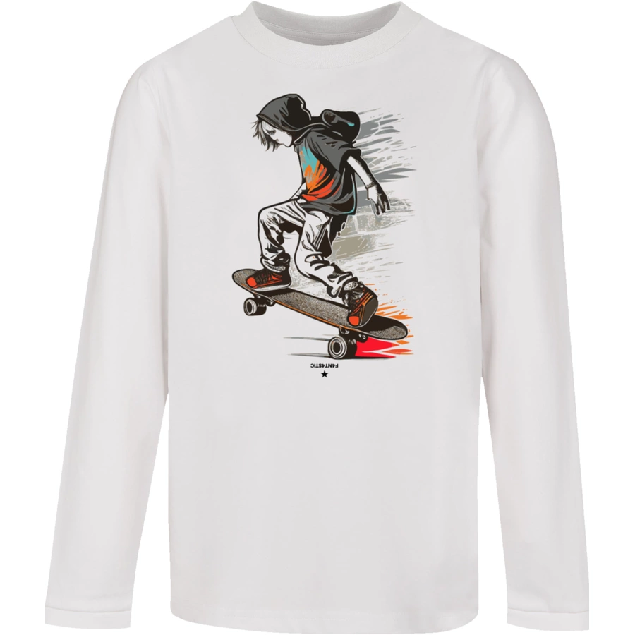 F4NT4STIC Longsleeve Shirt Skateboarder weiß