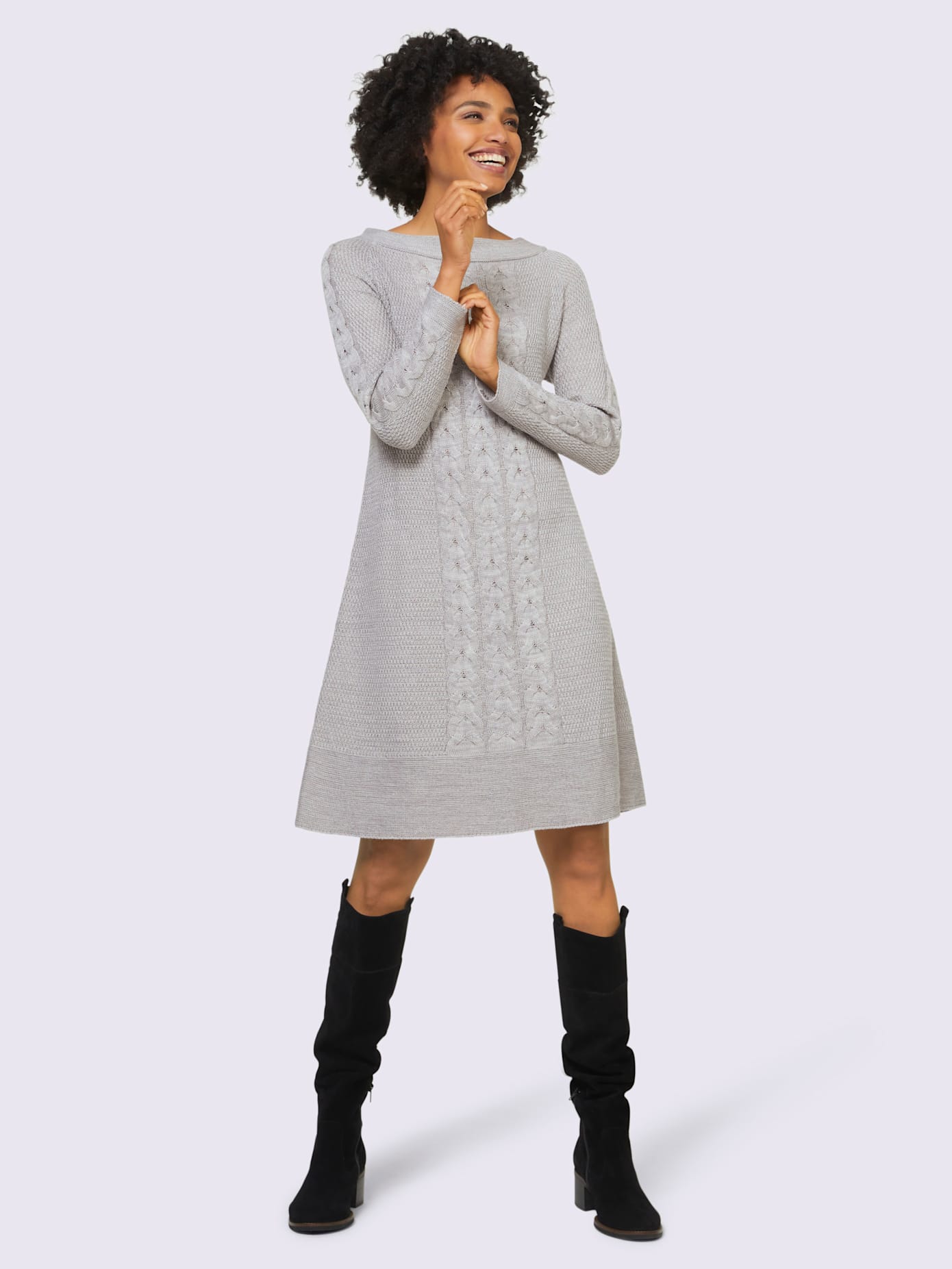 Robe en tricot motif tricoté élégant