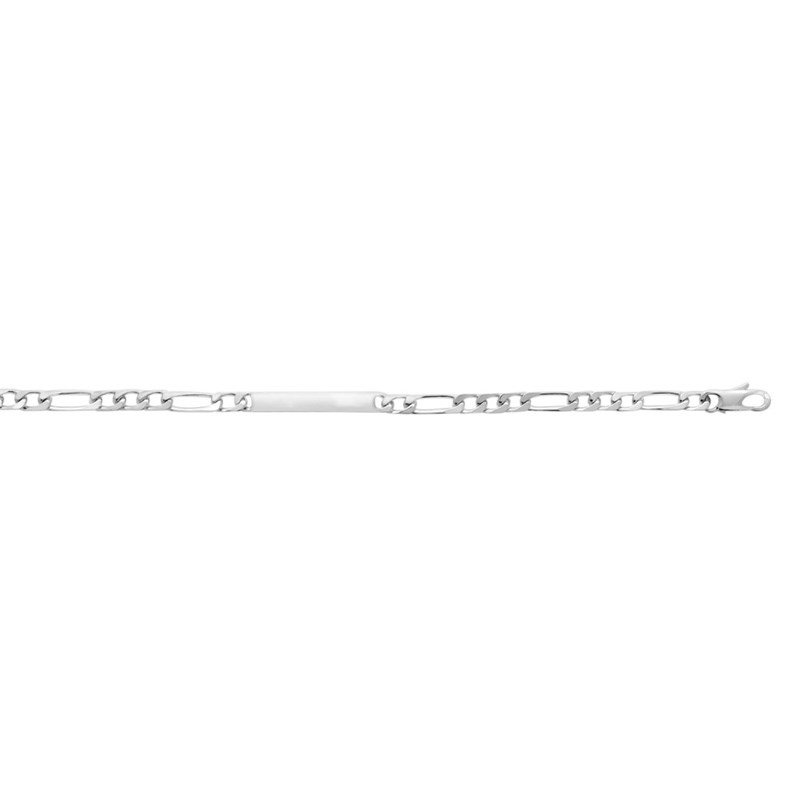 Gourmette Homme - Argent 925 - Cheval alternée 1+3 - Largeur : 4 mm - Longueur : 18 cm