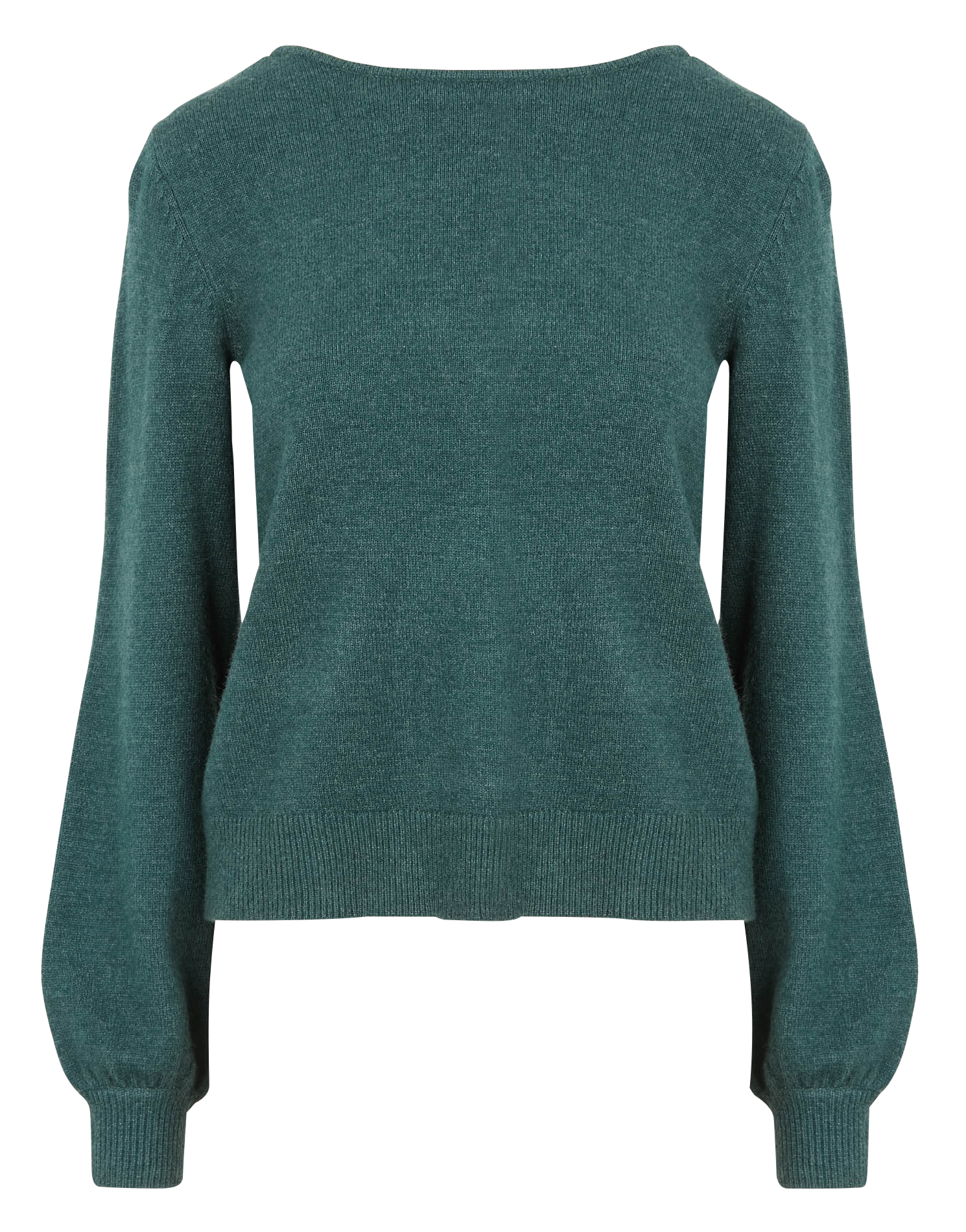 RIL - Pull col rond en maille mélangée | Vert