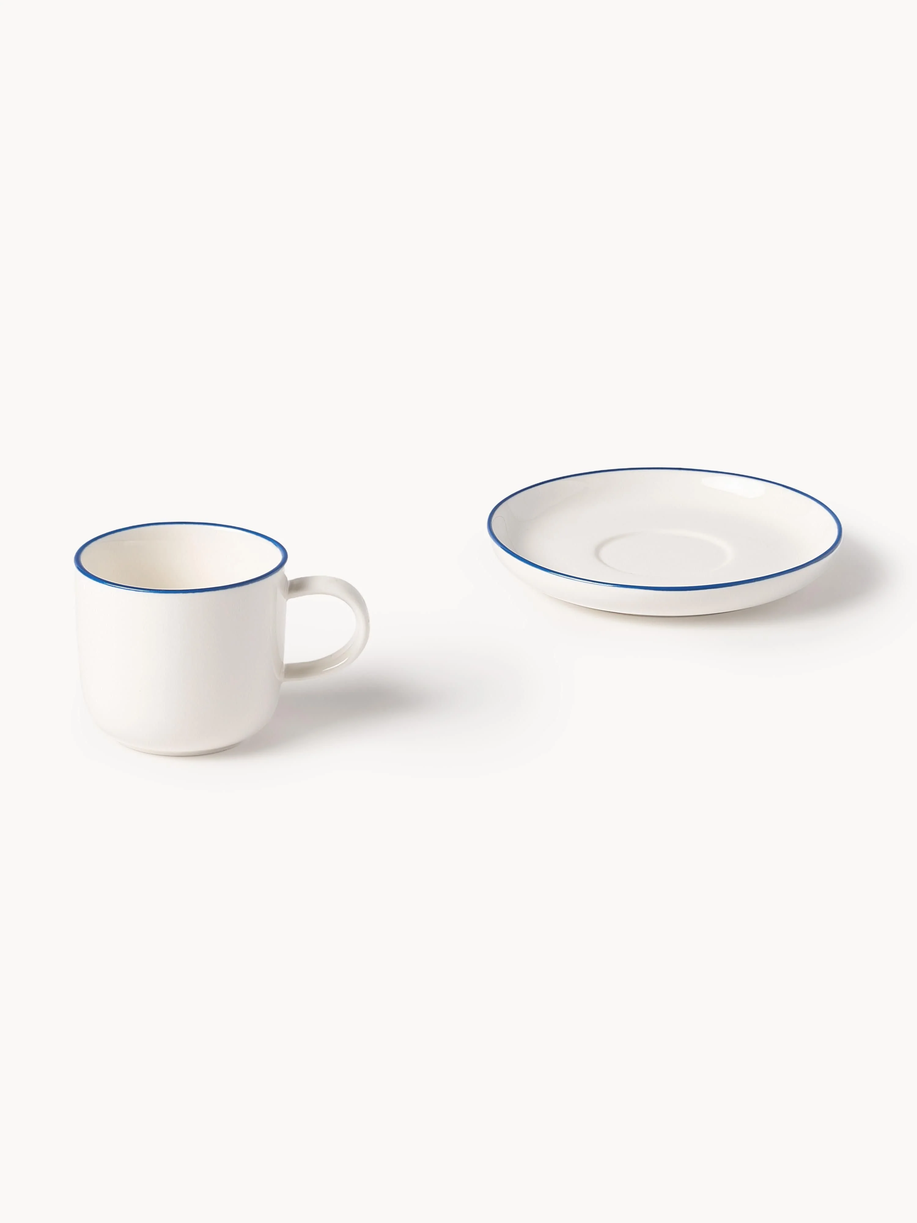 Porseleinen espressokopjes Facile met schoteltjes, 2 stuks