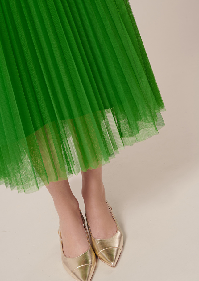 Jupe Juilletverte en tulle plissée