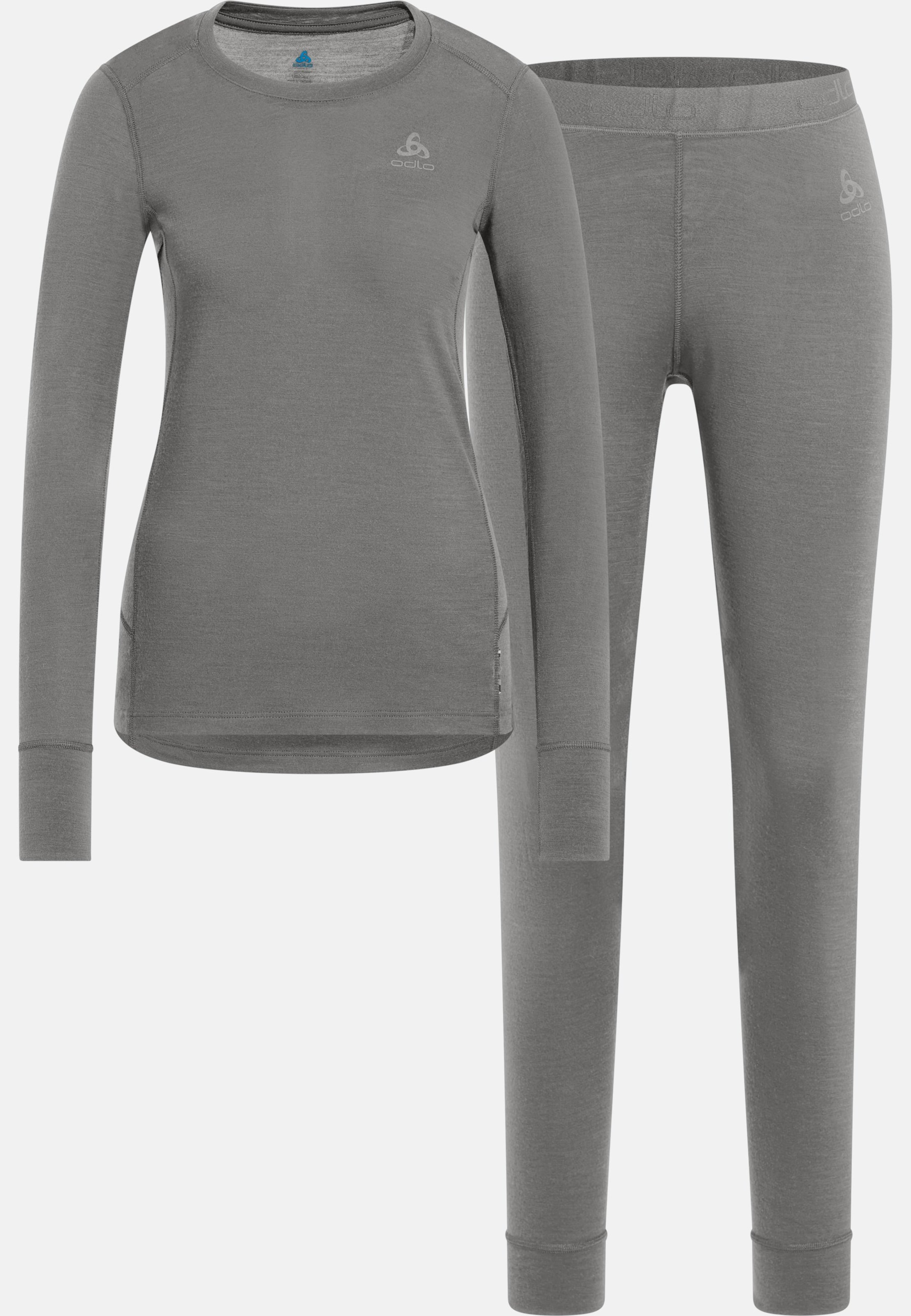 Natural Merino 200 Base layer Set in grey melange