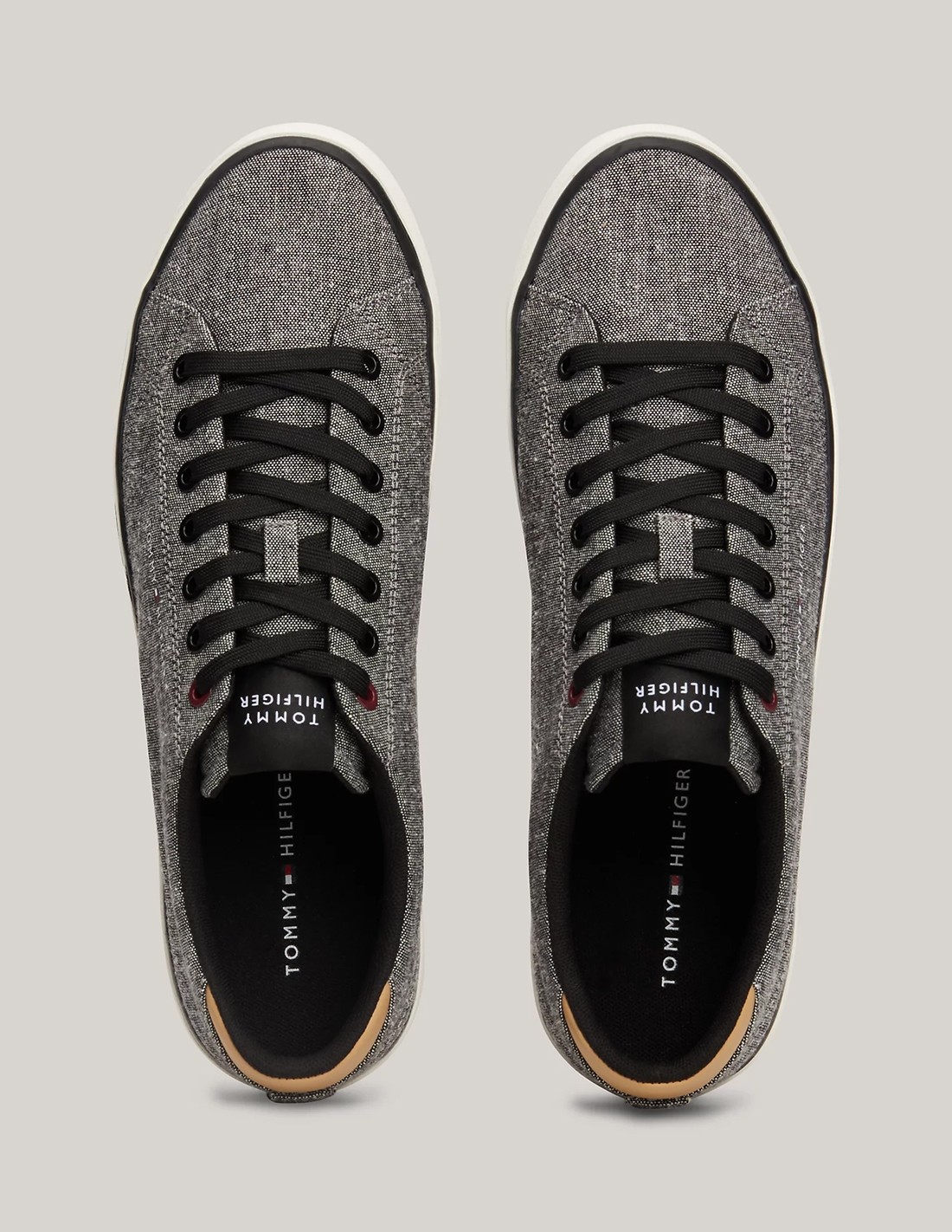 tommy hilfiger Baskets de ville Homme Th Hi Vulc Low Chambray Noir/Gris