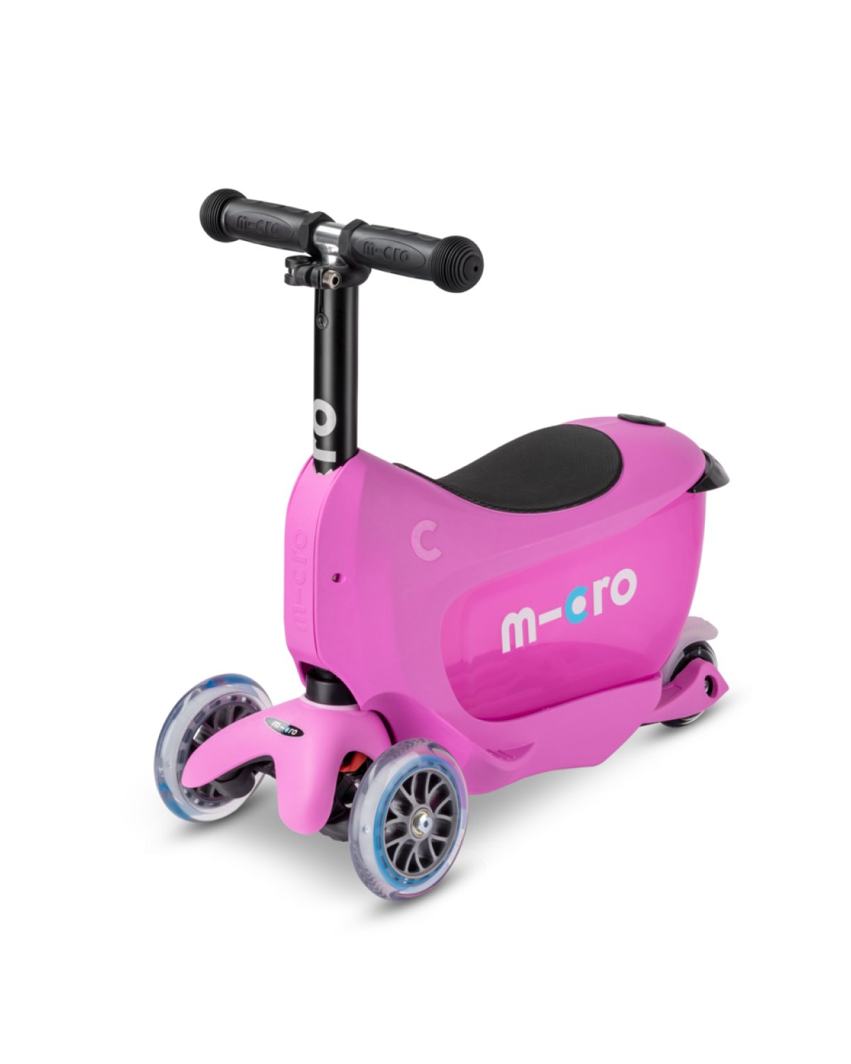 Sparkesykkel og Løpesykkel M/ Foreldrehåndtak – Micro Mini2go Deluxe Plus | 18m-5år