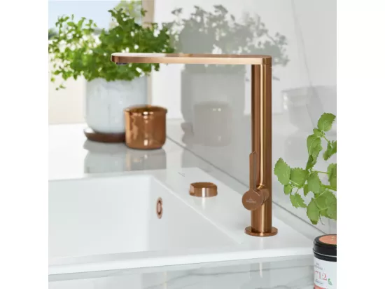 Robinet cuisine VILLEROY ET BOCH Finera bronze + nettoyant