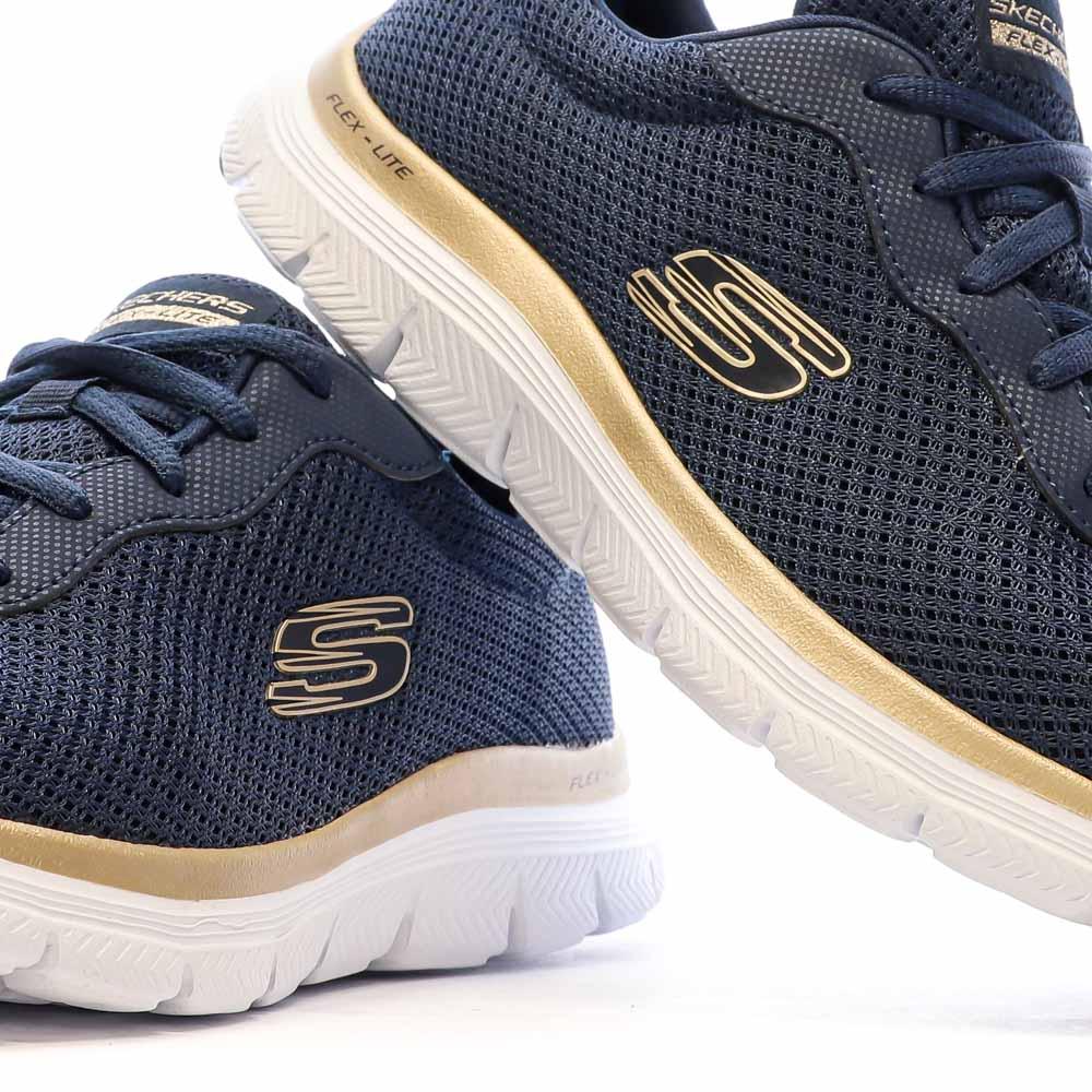Skechers Chaussures de Sport Marine/Doré Femme Skechers Flex Appeal