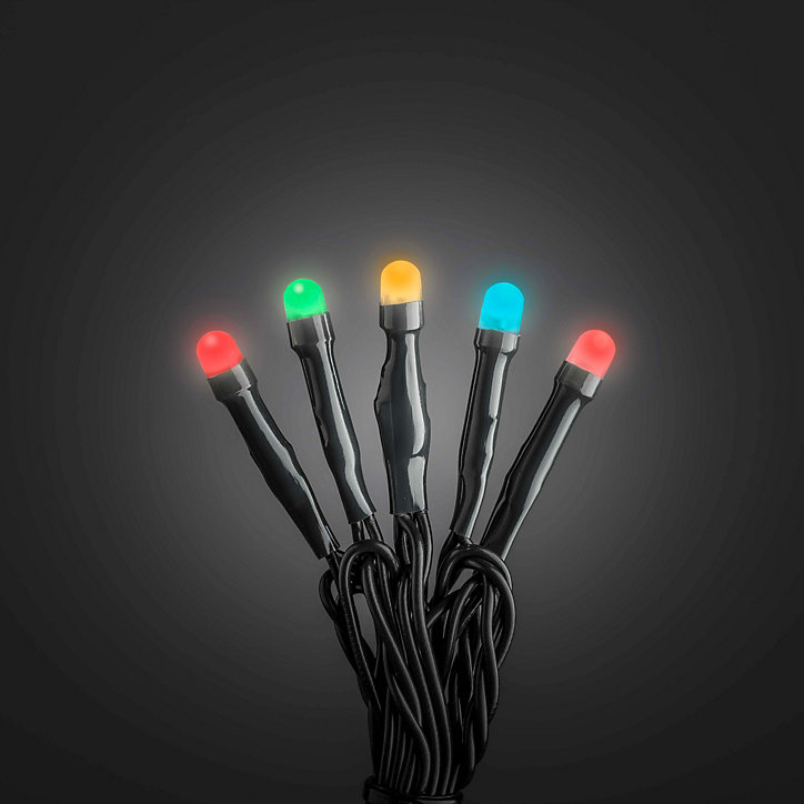 Guirlande lumineuse LED intérieure et extérieure multicolore câble noir 2,9 m