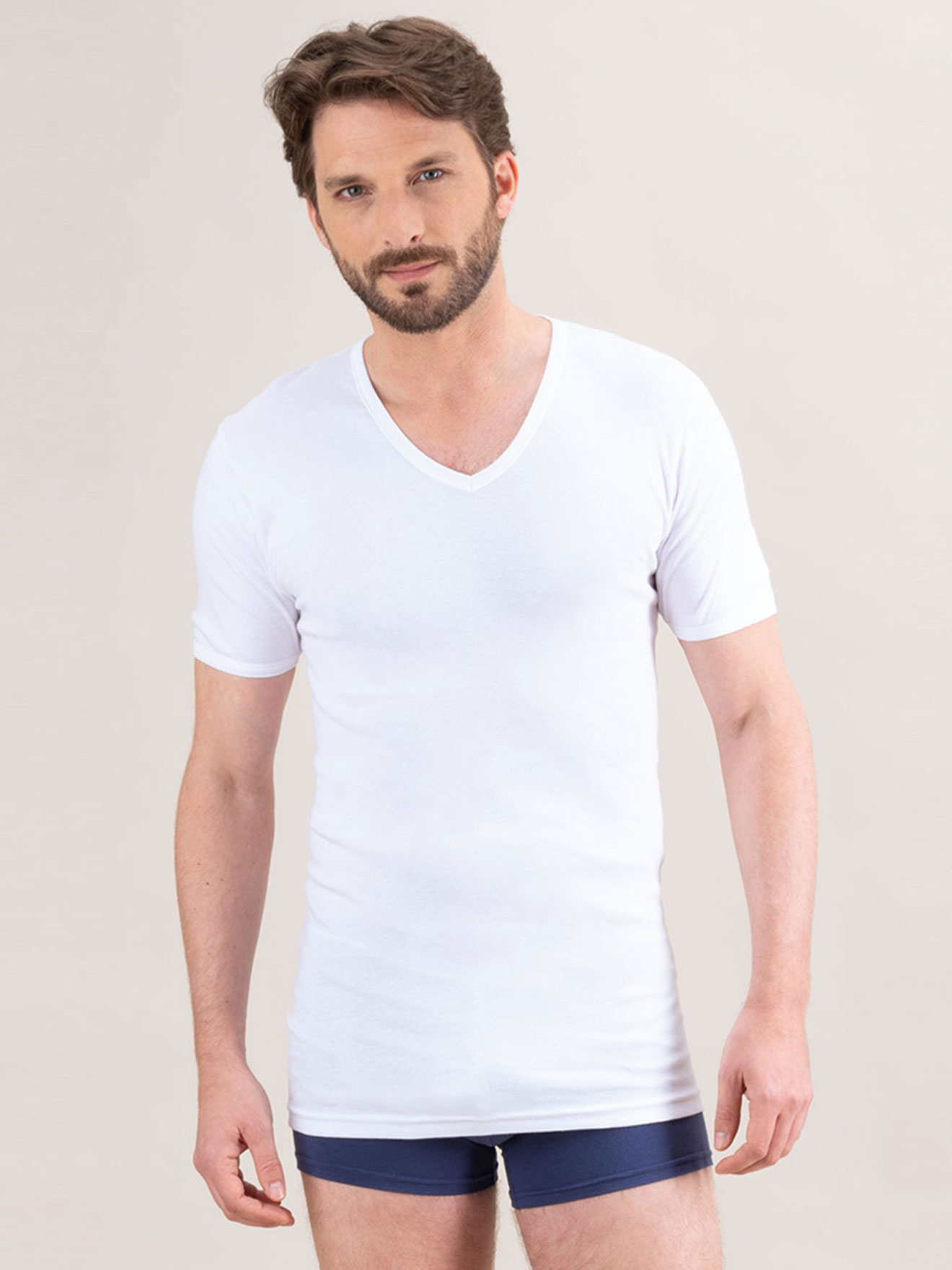 Lot de 2 maillots col V manches courtes