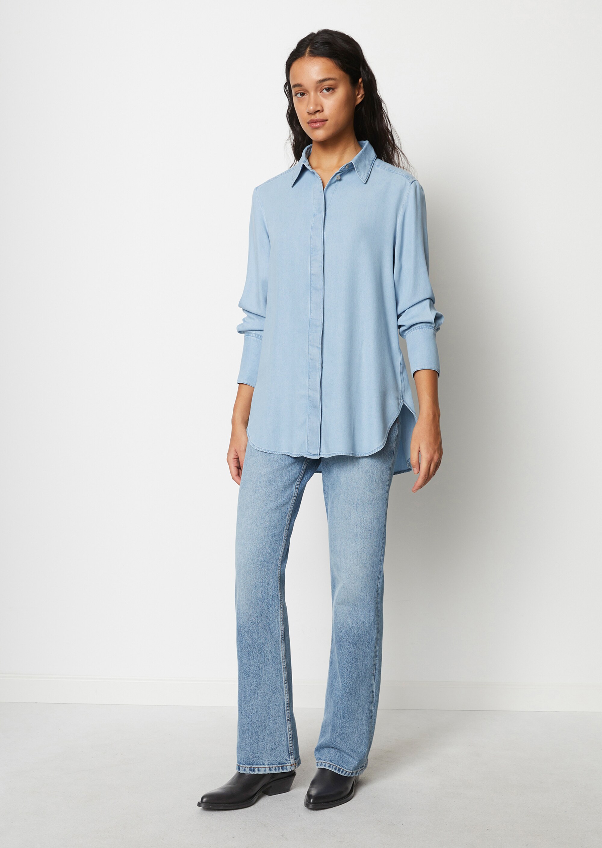 Longbluse regularaus Tencel™