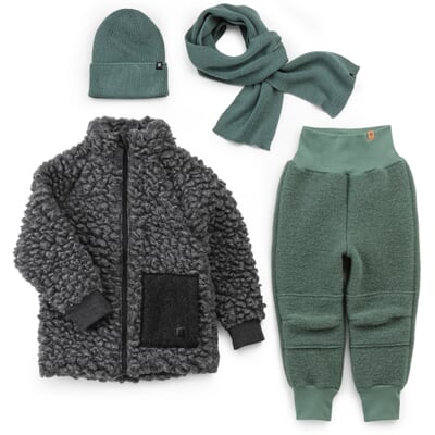 Kinder-Hose Wollwalk, Salbei
