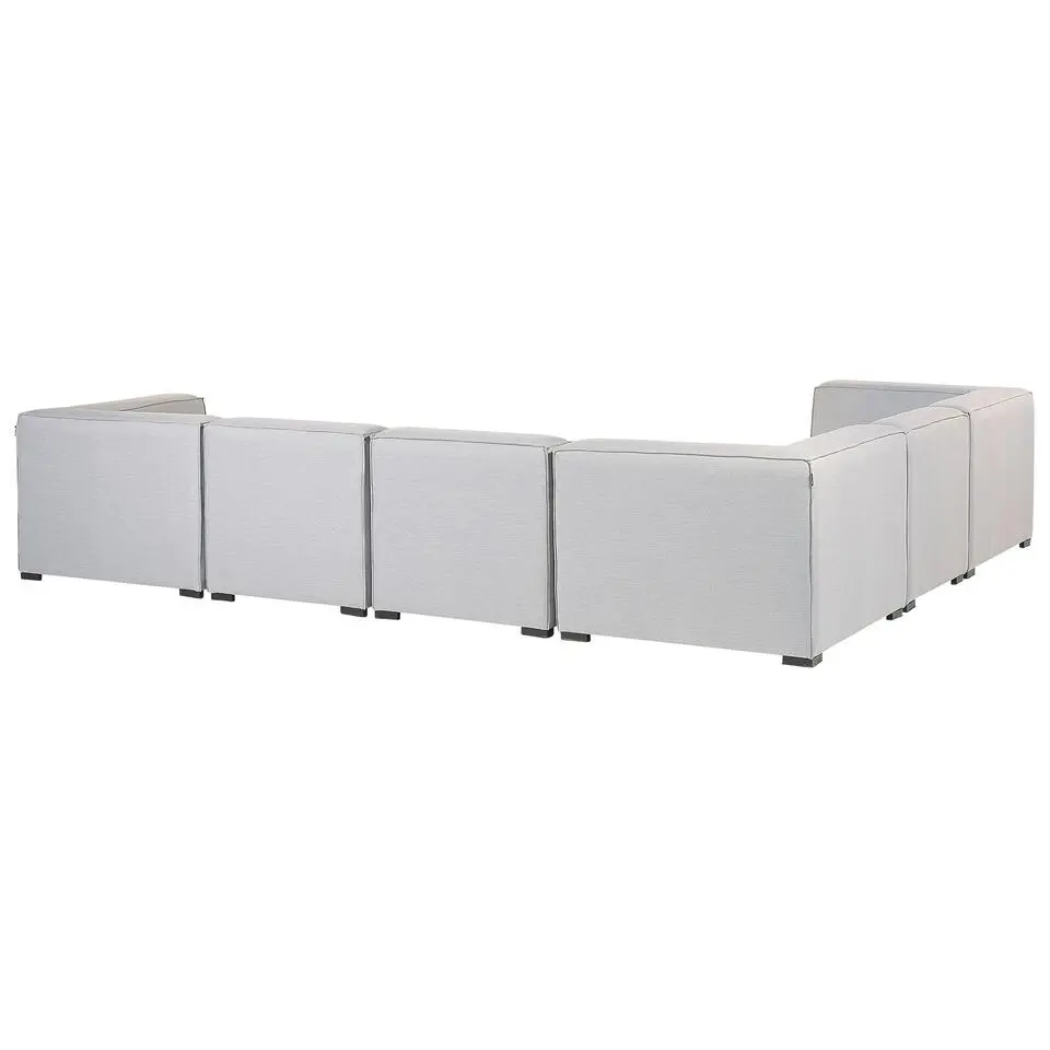 AREZZO - Loungeset voor 7 Rechtszijdig - Lichtgrijs - Polyester