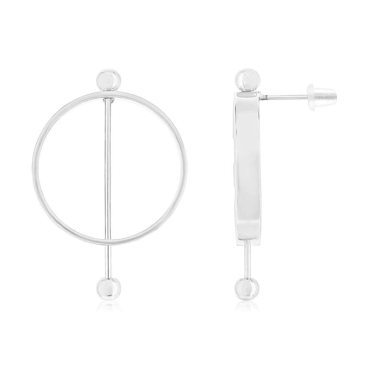 Boucles d'oreilles acier motif rond