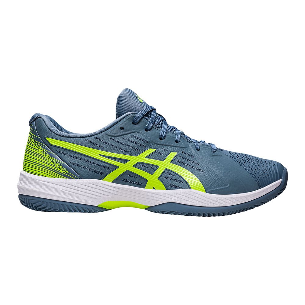 Asics SOLUTION SWIFT™ FF CLAY - Chaussures tennis Homme steel blue/hazard green