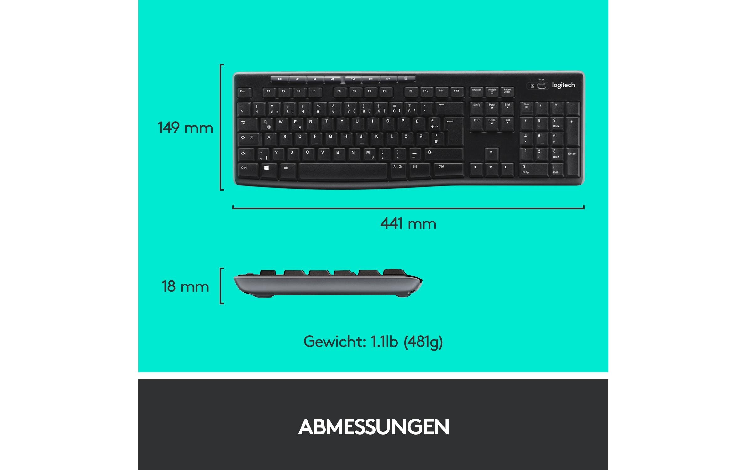 Tastatur-Maus-Set MK270 CH-LayoutKabelloses Tastatur-Maus-Set