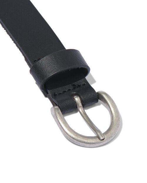 ceinture femme en cuir nervuré 2.5cm noir