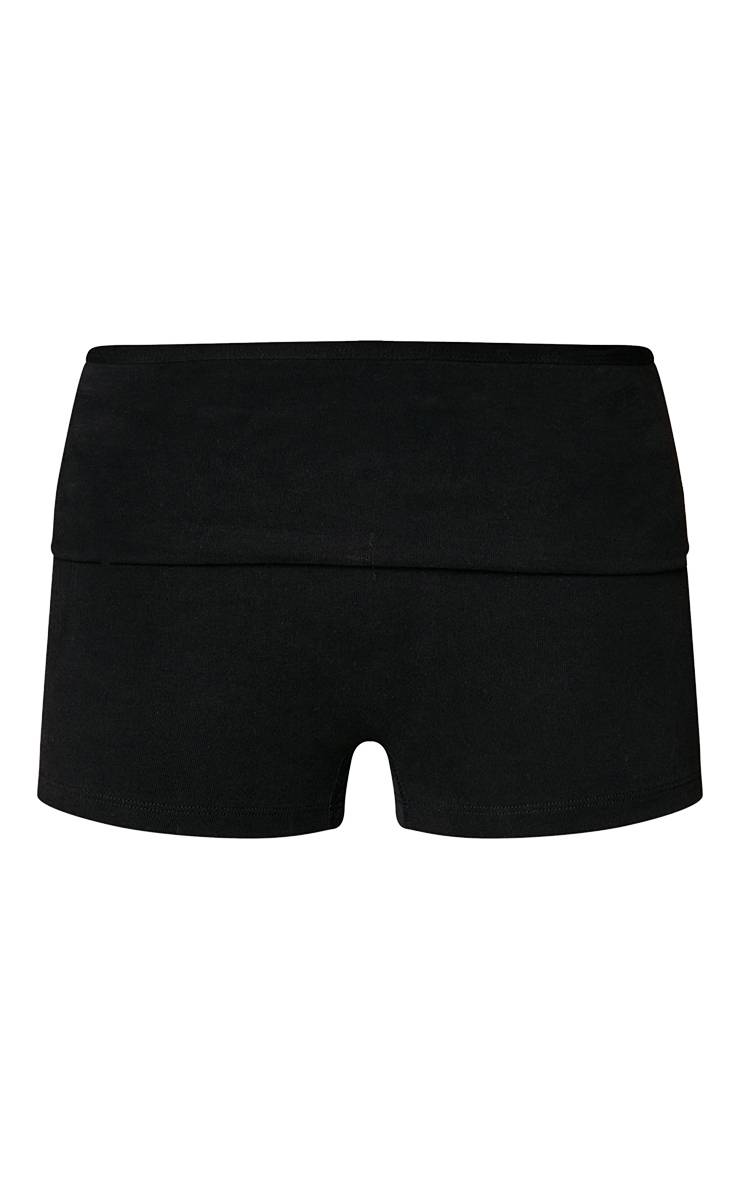 Noir Short Taille Pliable En Coton Doux