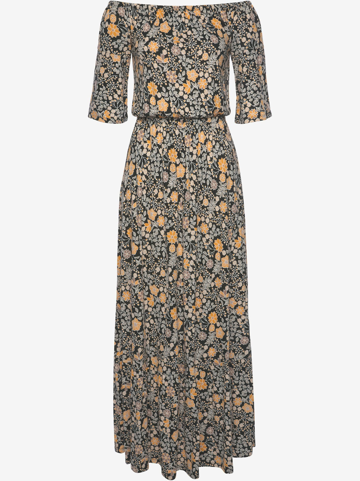 Robe carmen à manches mi-longues