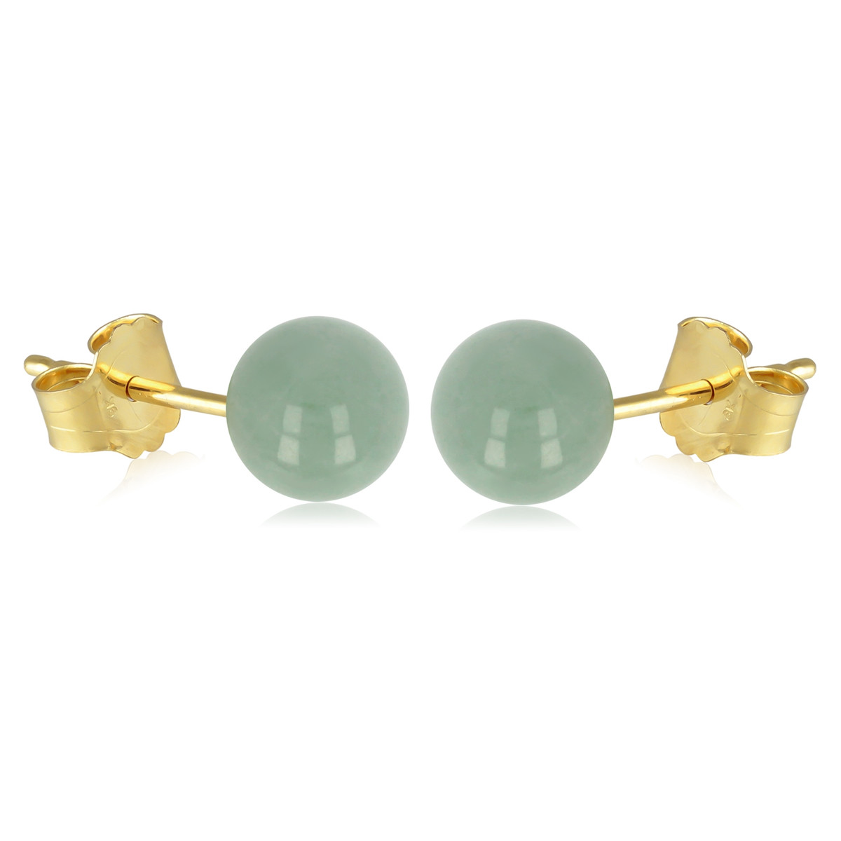 Boucles d'oreille plaqué or avec aventurine 4MM