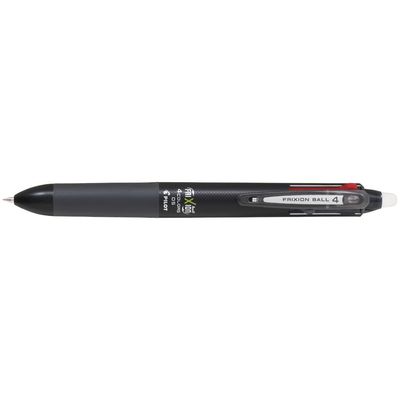 Frixion Ball 4 Couleurs - Roller encre gel effaçable - corps noir - pointe fine