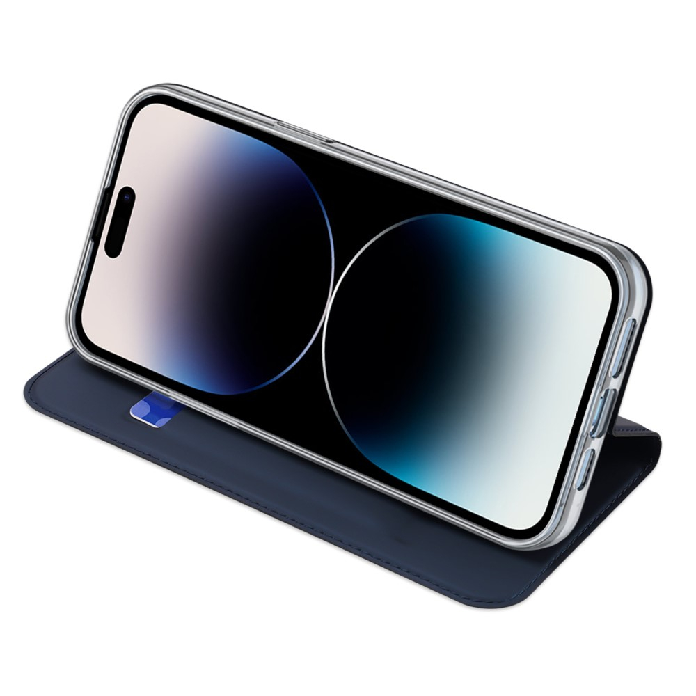 iPhone 15 Pro Max Wallet Cover Leder Tasche - Dunkelblau