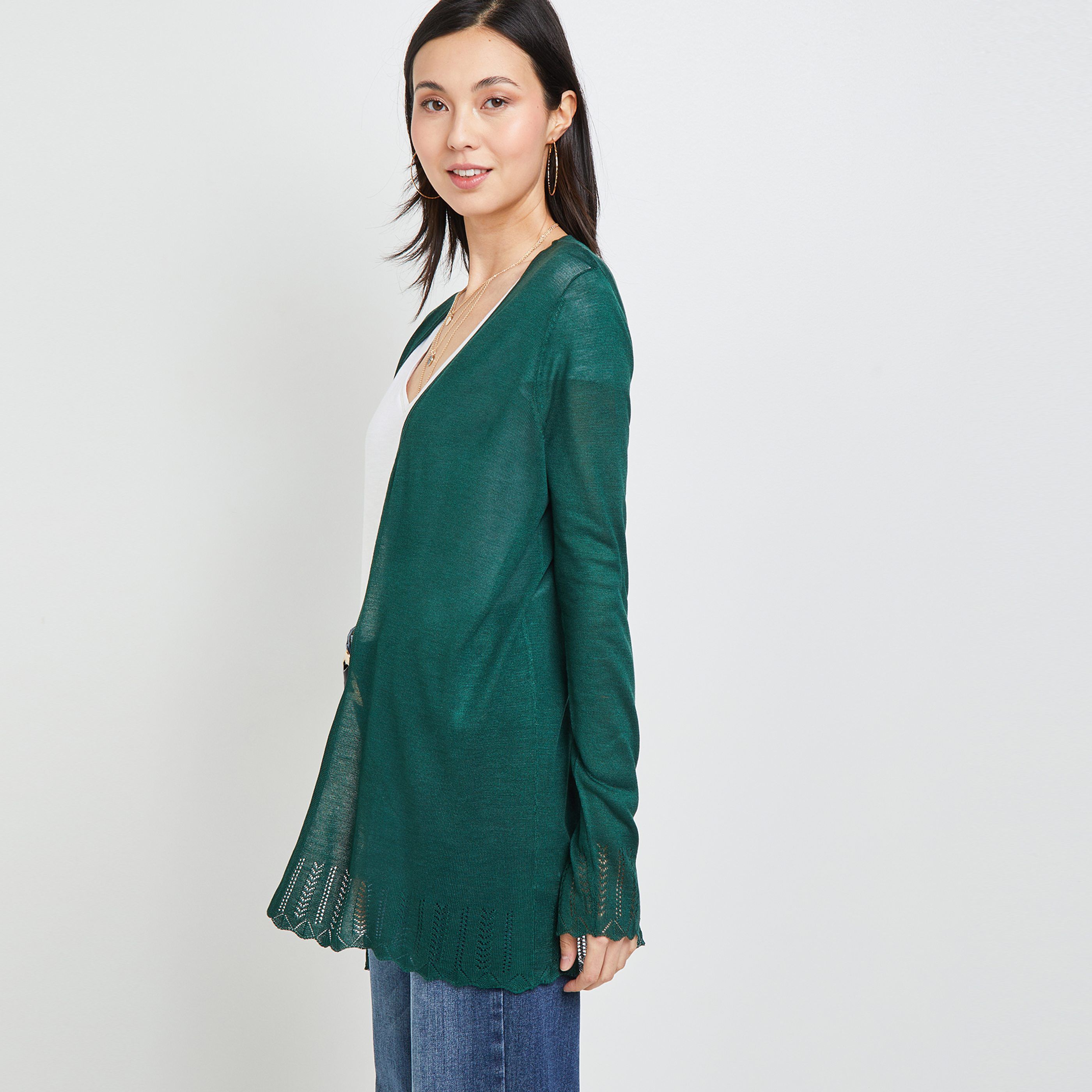 Gilet long femme - VERT