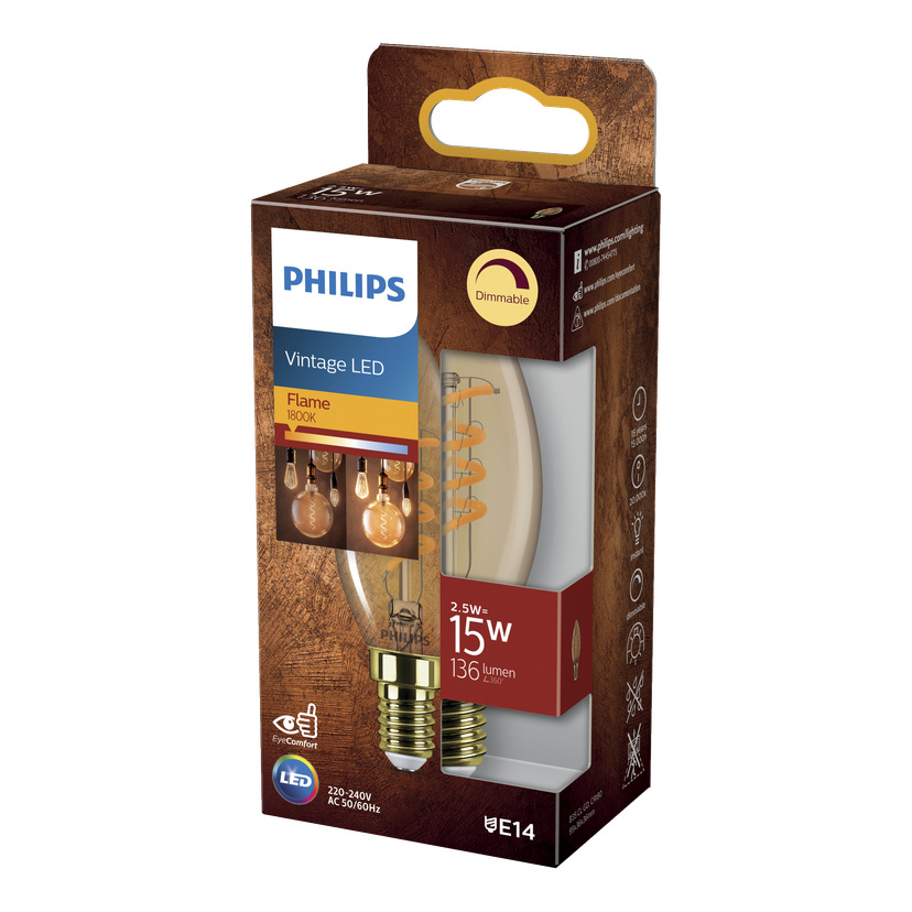 Dimbar mignonpære LED E14 136 lm 2,5 W