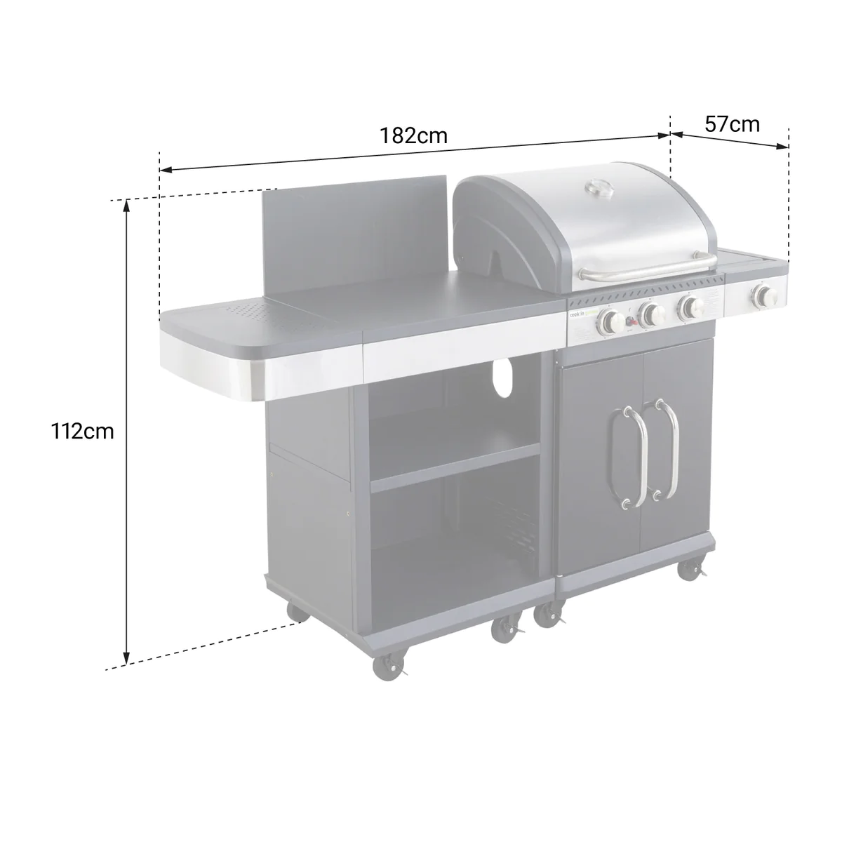 Barbecue au gaz FIDGI 3 avec desserte Cook'in Garden