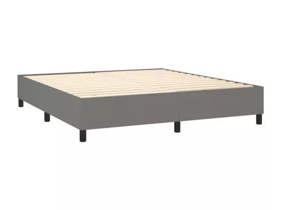 Sommier tapissier et matelas et LED Gris foncé 160x200 cm Tissu