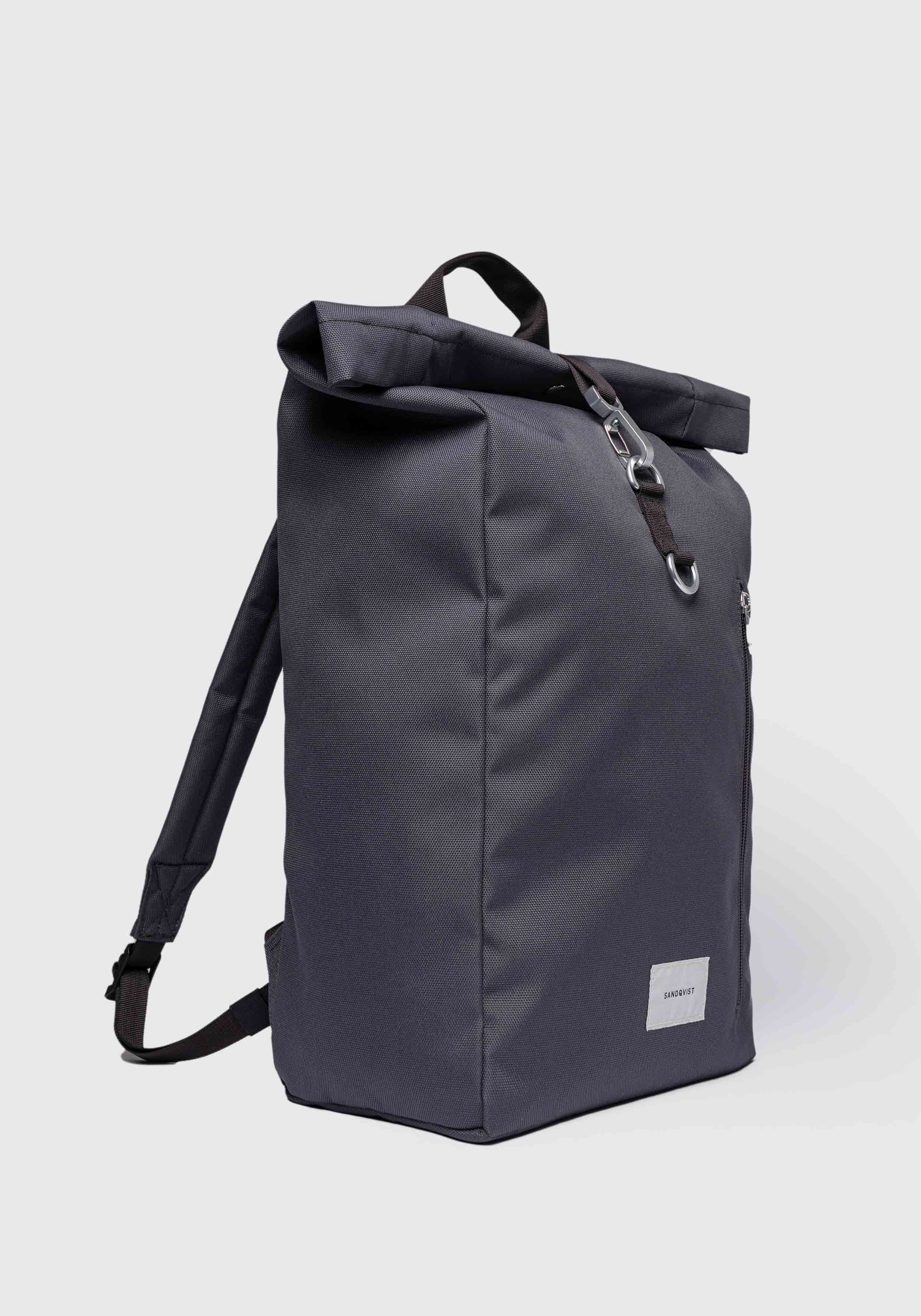 Sandqvist Rucksack Ground Rolltop Backpack L Asphalt With Black Webbing