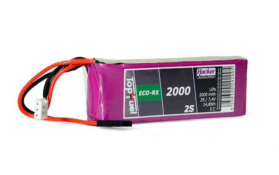 RC-Akku LiPo 2000 mAh 7.4 V 5C TopFuel ECO-RX2S LiPo-Akku Sender/Empfänger