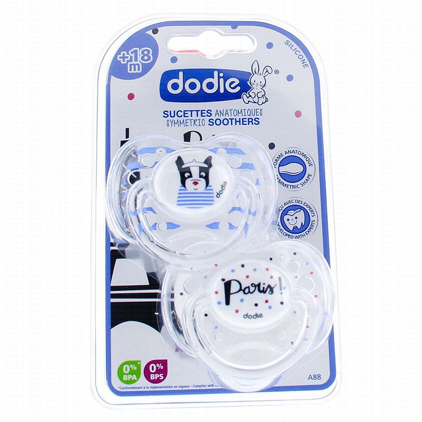 Duo de sucettes anatomiques en silicone 18+ mois - Paris - Ecru