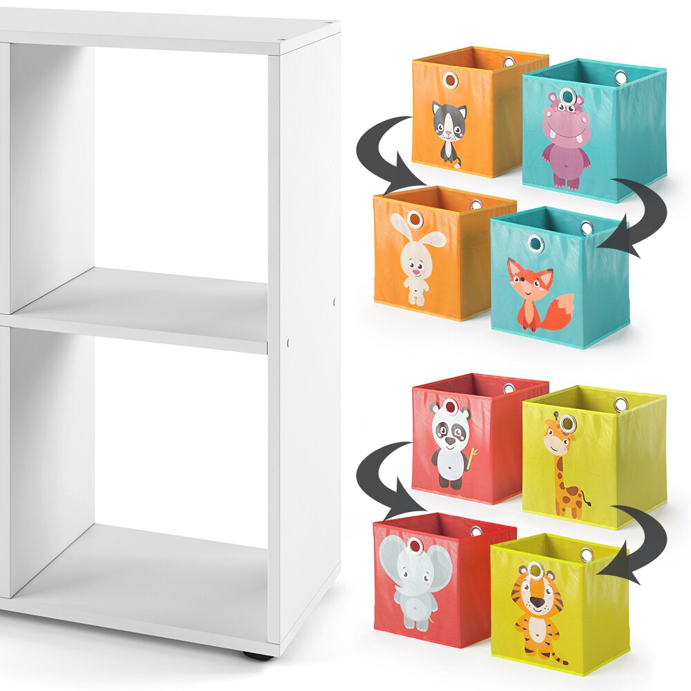 Vicco Bücherregal Würfelregal Standregal Tetra Weiß Raumteiler Kinder-Faltboxen