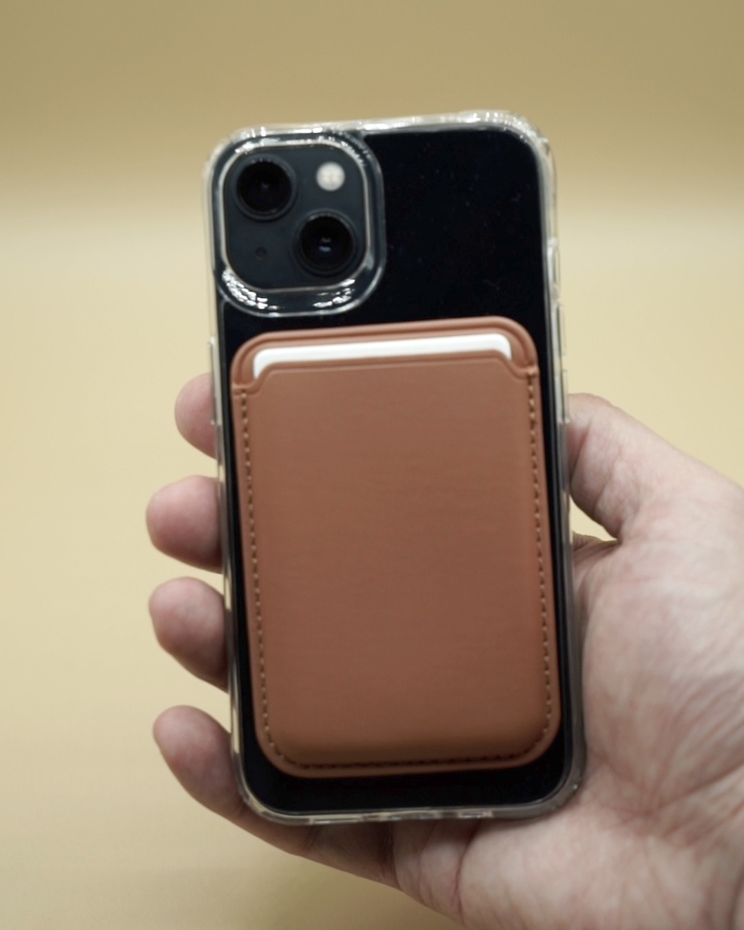 Magnetische MagSafe iPhone Leder Wallet Kreditkarten Halterung - Braun