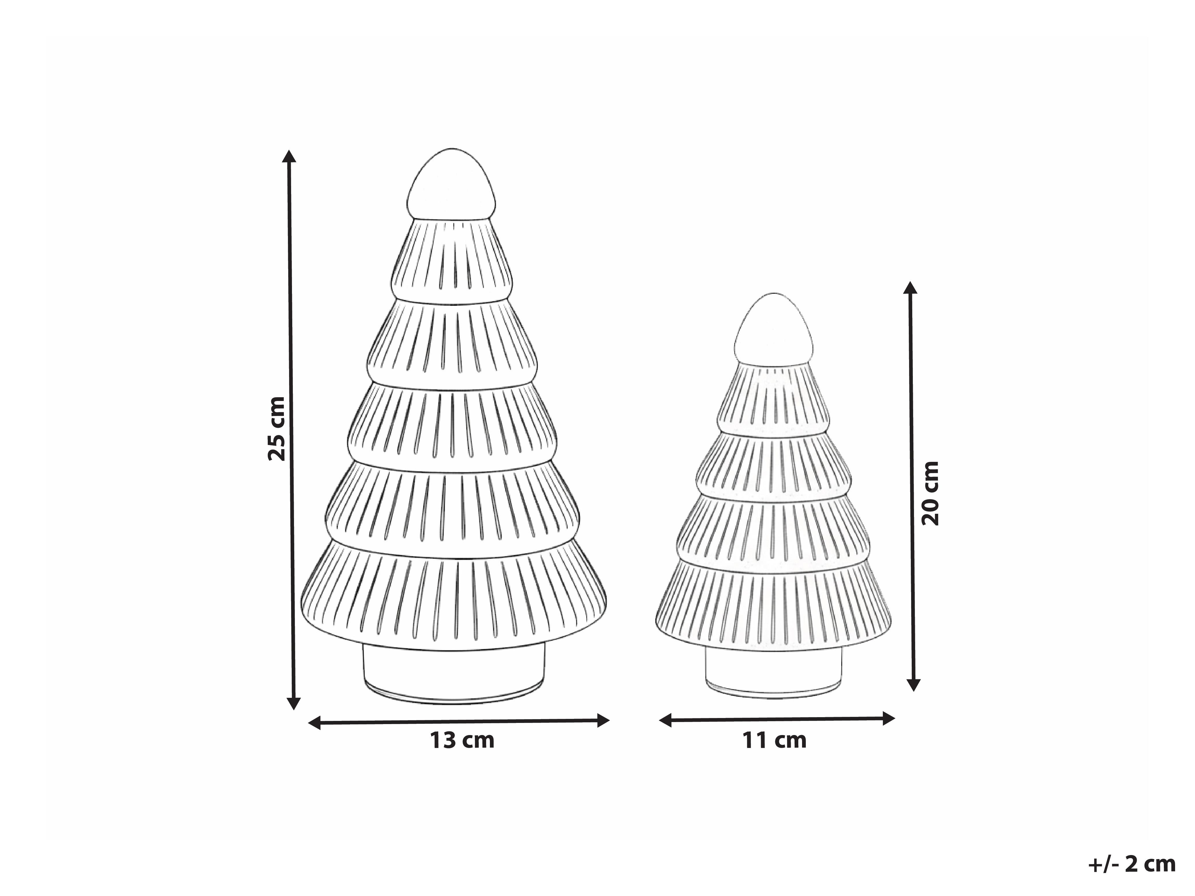 Set van 2 figuren FLAREN Kerstboom 20/25 cm Beige