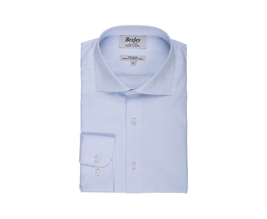 Chemise bleu pâle Oxford double fil uni - OTTAVIO CLASSIC