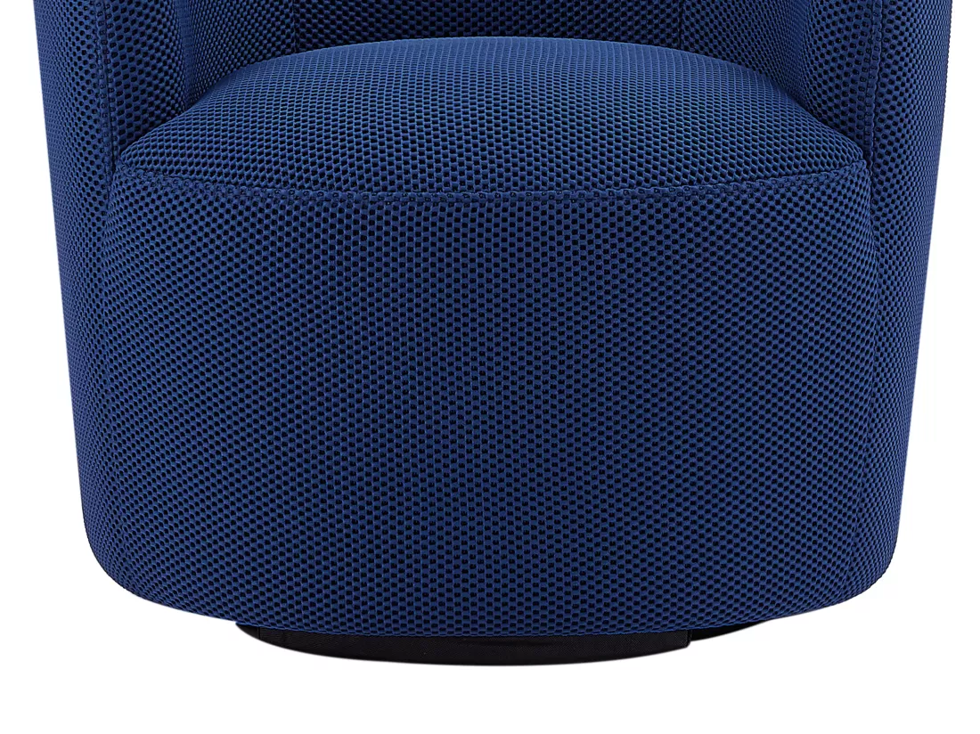 Fauteuil pivotant en tissu 3D bleu nuit ACERETO