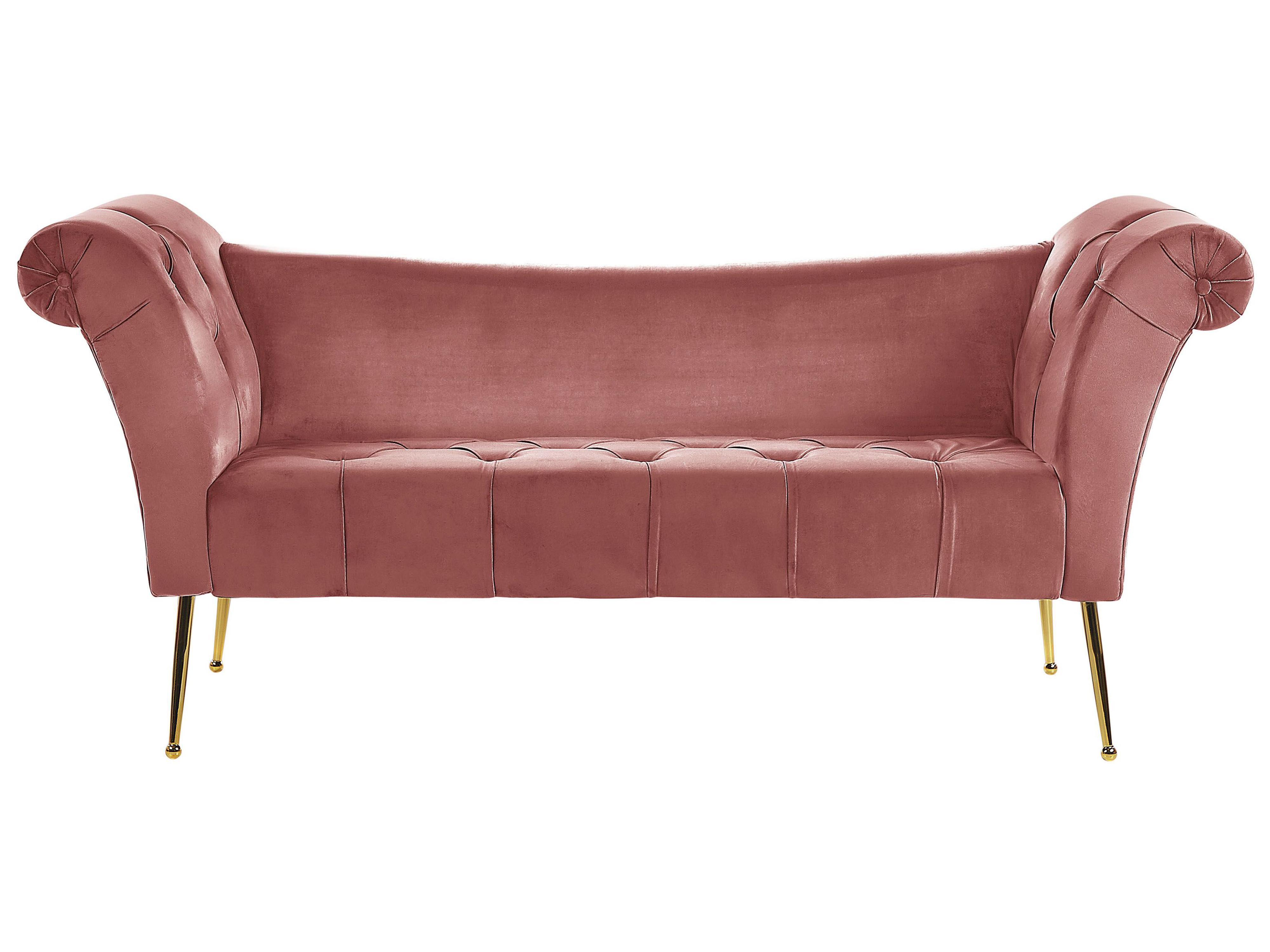 Chaise longue NANTILLY Fluweel Roze