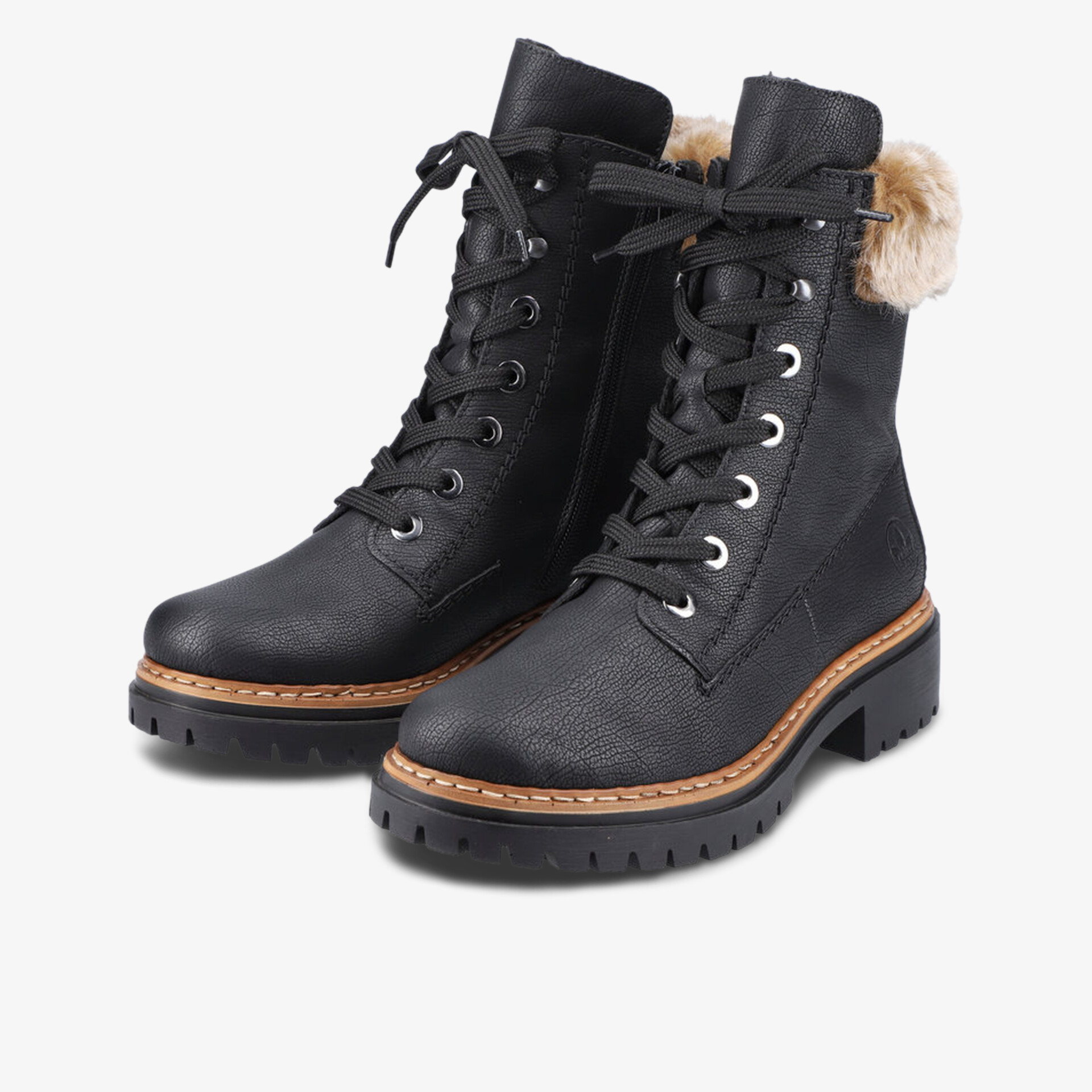 rieker Damen Schnürstiefeletten schwarz